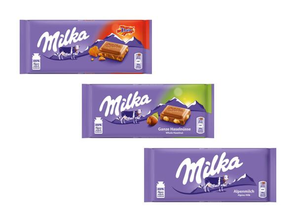 Tablettes de chocolat Milka