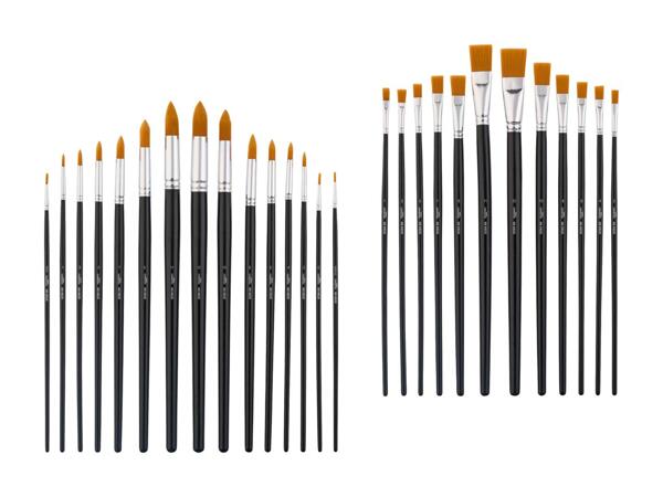 Set de pinceaux ronds/​set de pinceaux plats