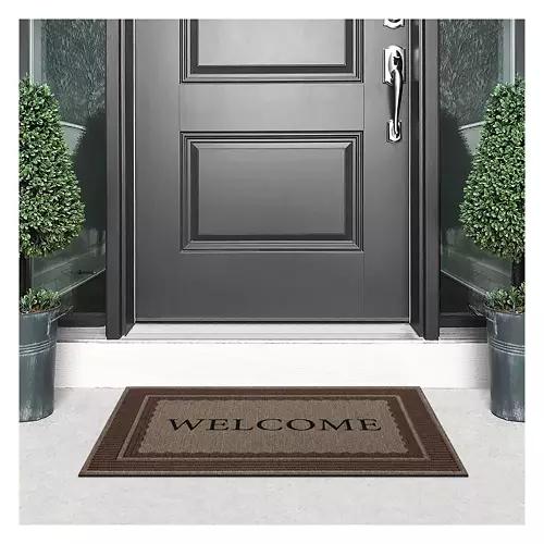24" X 36" Classic Doormat - Scalloped Welcome Taupe