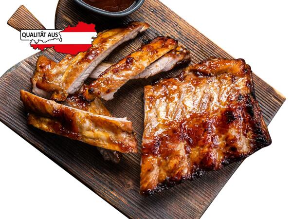 Frische Spareribs mariniert