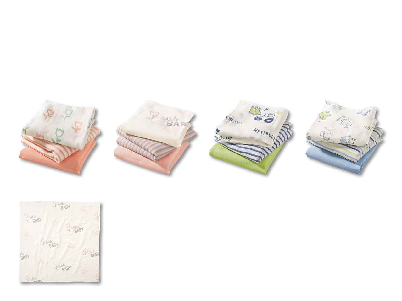 Langes pour bébé, lot de 3