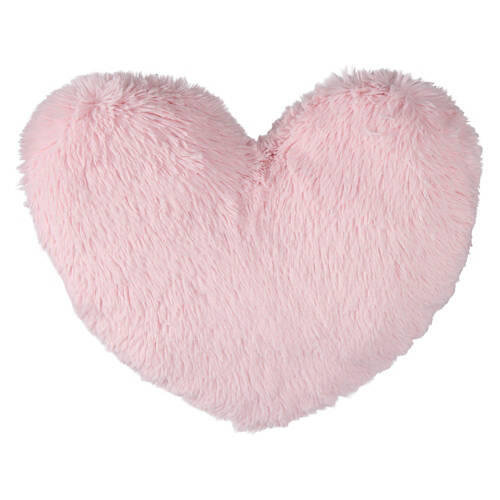 Valentine's Cozy & Fluffy Pillow - Pink Fur Heart
