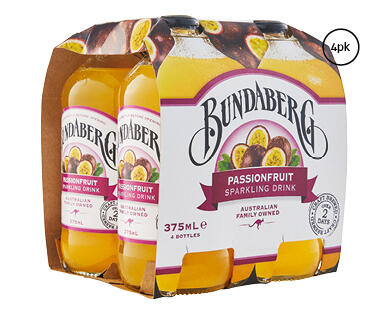 Bundaberg Sparkling Passionfruit Drink 4 x 375ml
