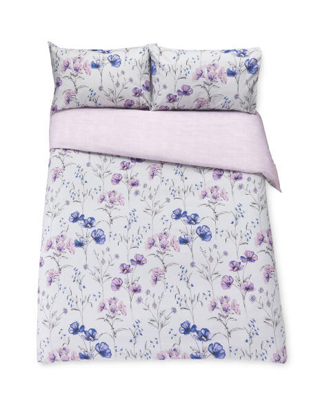 Blue Floral Superking Duvet Set
