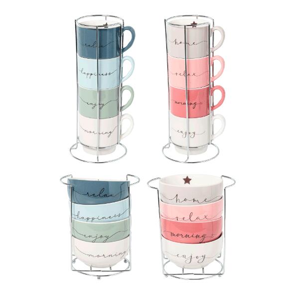 CROFTON(R) 				Mugs ou bol avec support, 4 pcs