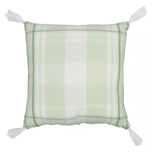 18" x 18" Harvest Decor Pillow - Green Plaid
