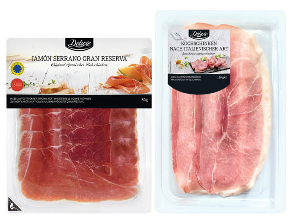 DELUXE Jamón Serrano I.G.P. oder italienischer Kochschinken