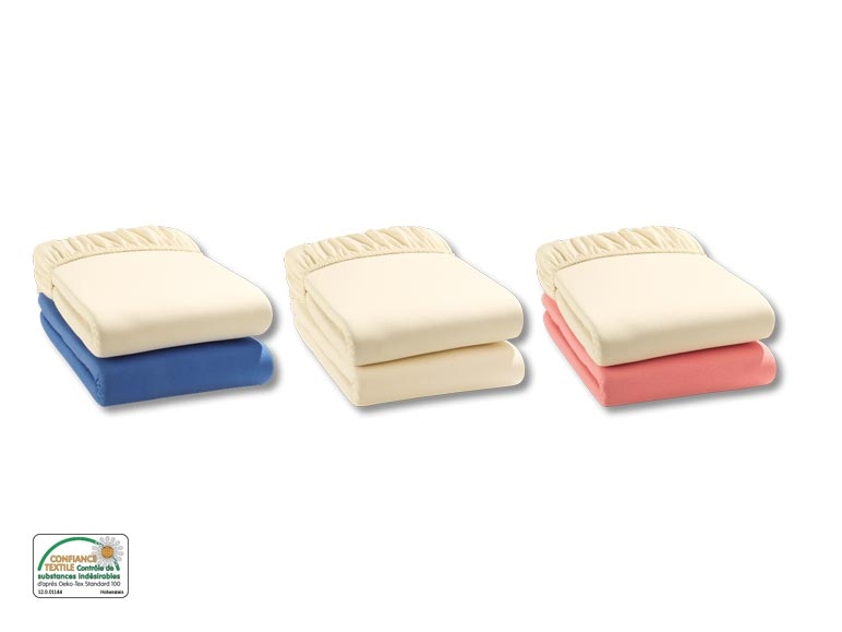 Draps-housses en jersey, lot de 2