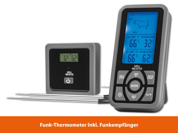 Grillmeister(R) Funk-/Bluetooth-Grillthermometer