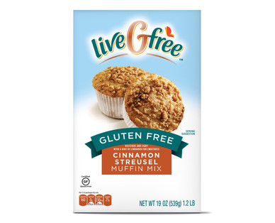 liveGfree Gluten Free Cinnamon Streusel or Banana Muffin Mix