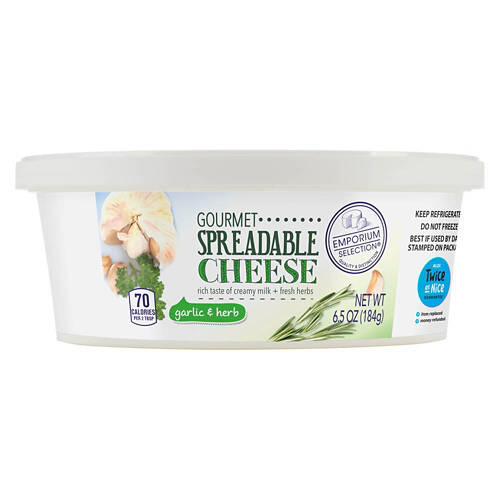 Garlic & Herb Gourmet Spreadable Cheese, 6.5 oz