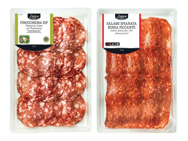 Salami Spianata Calabra oder Fenchelsalami Finocchiona