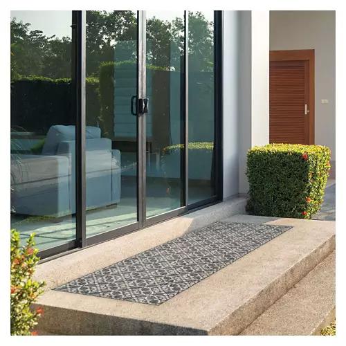 26" x 72" Flatweave Runner - Gray Medallion