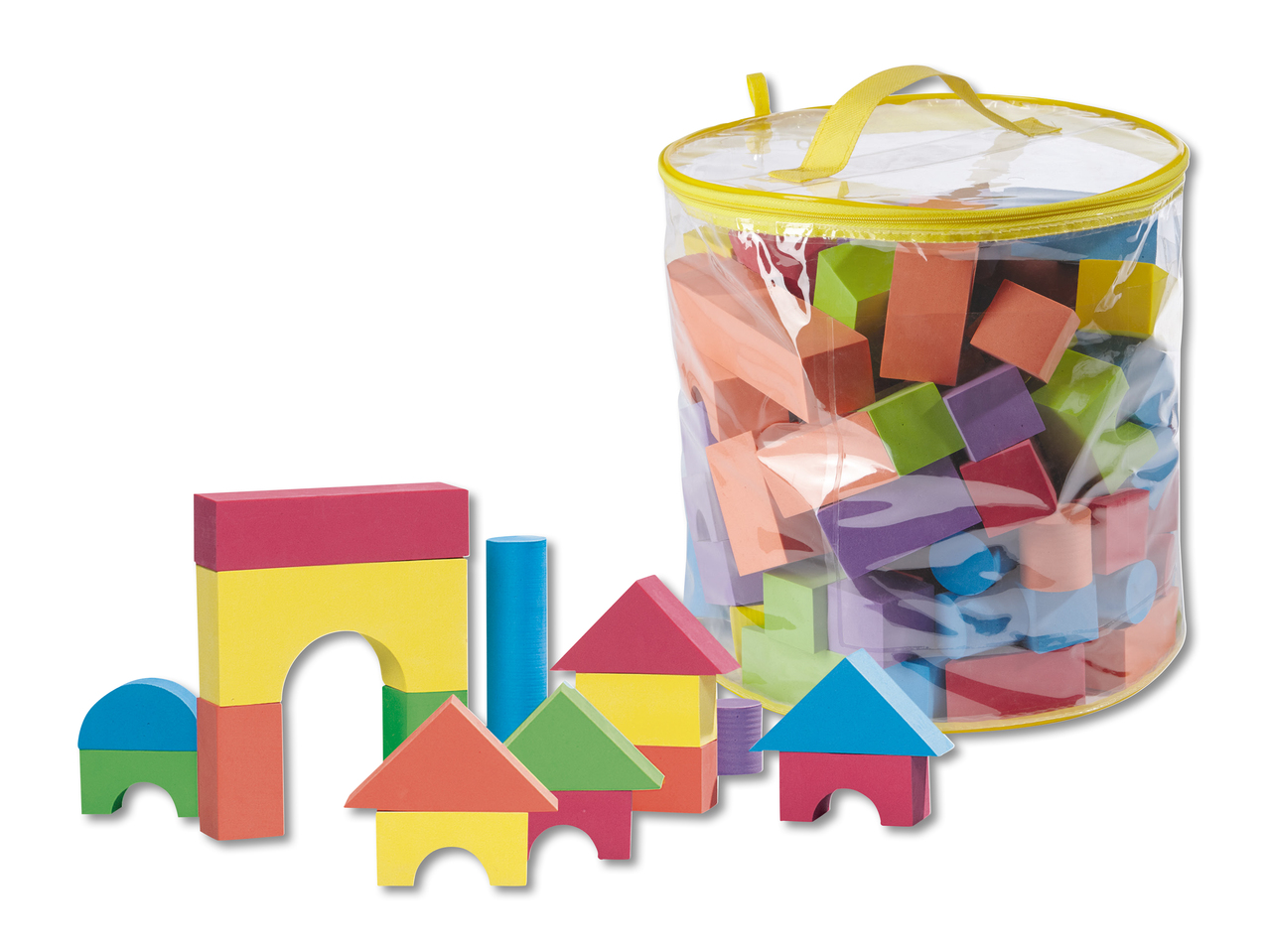 Jeu de construction en mousse, 100 pièces (uniquement en Suisse romande et au Tessin)
