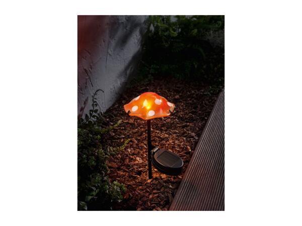 Orange Solar Toadstool Garden Stake Light