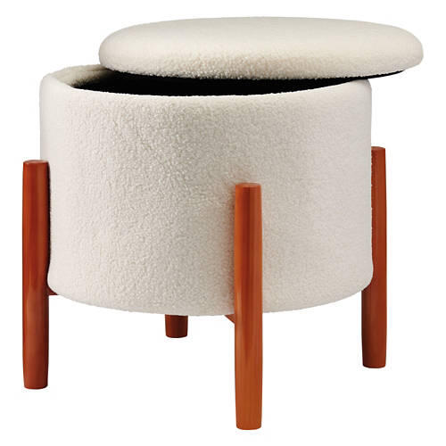 White Sherpa Ottoman