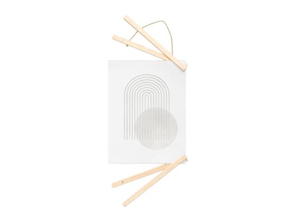 Livarno Home Magnetic Wooden Frame With Grey Geometric Design on Poster