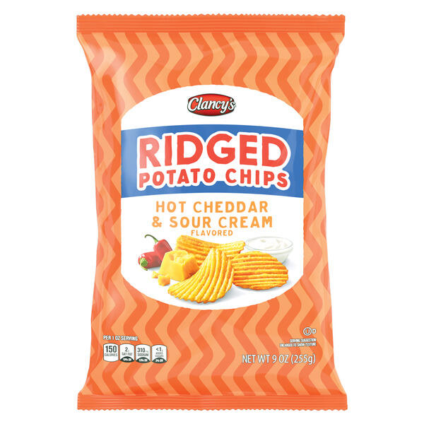 Clancy's Hot Cheddar & Sour Cream Ridged Chips