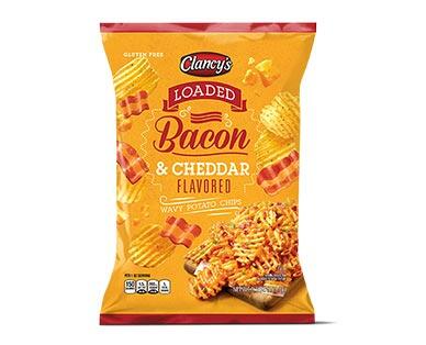 Clancy's 
 Loaded Bacon & Cheddar or Fried Pickle Ranch Wavy Potato Chips