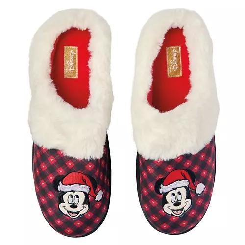 Ladies Disney Christmas Slippers - Red, 7/8