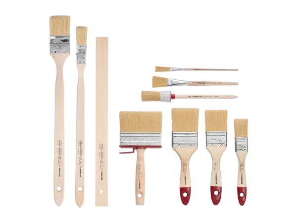 Parkside Paintbrush Set - 10 Piece Set - Red