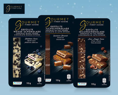 GOURMET Gefüllte Schokoladentäfelchen