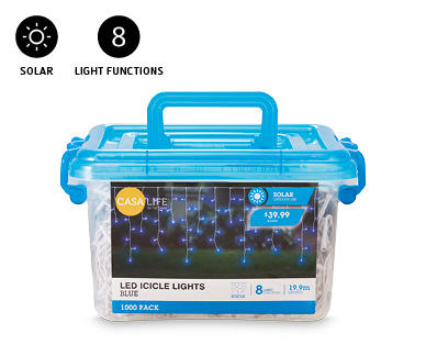 1000 LED Low Voltage or Solar Icicle Lights