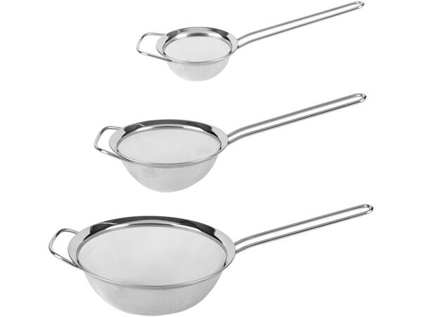 Stainless Steel Sieve Set, 3 pieces