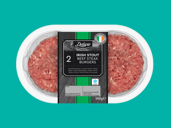 Deluxe 2 Irish Stout Beef Steak Burgers