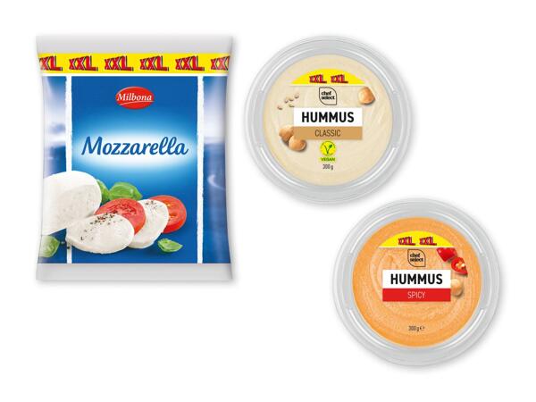 Mozzarella eller hummus
