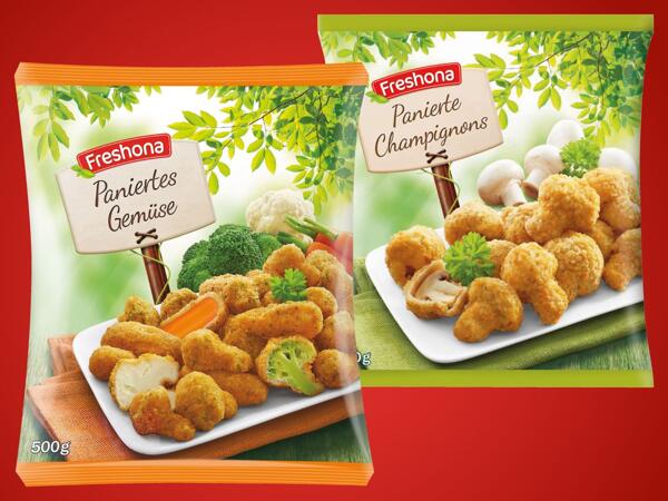 Paniertes Gemüse oder Champignons