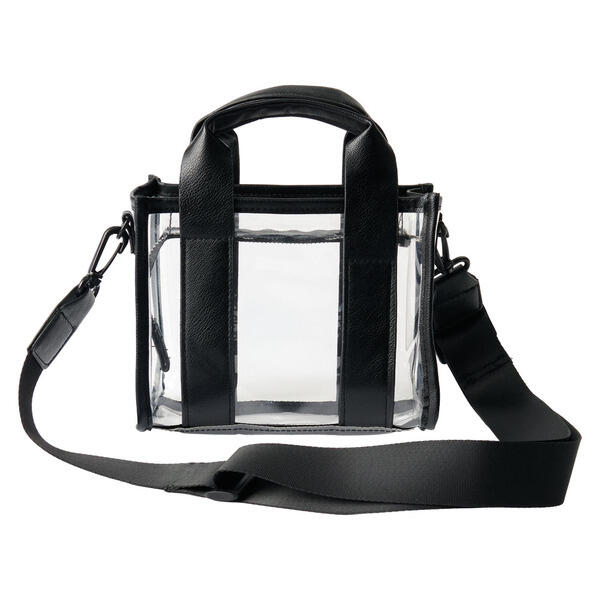 LIVE IN STYLE Black Clear Mini Tote Crossbody