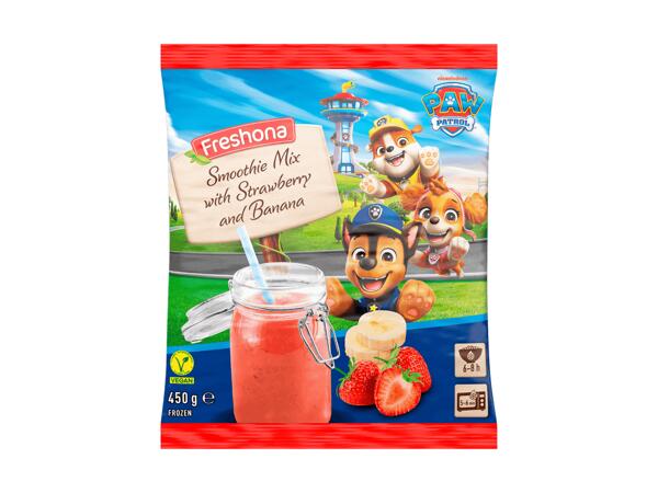 Smoothie, mélange fraises et banane