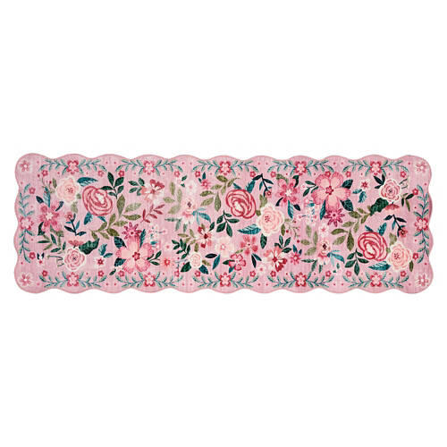 2' x 6' Washable Scalloped Runner - Modern Floral