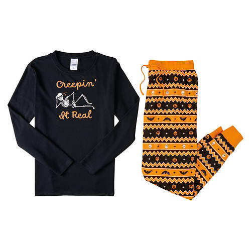 Ladies Halloween Pajamas - Stripe, L