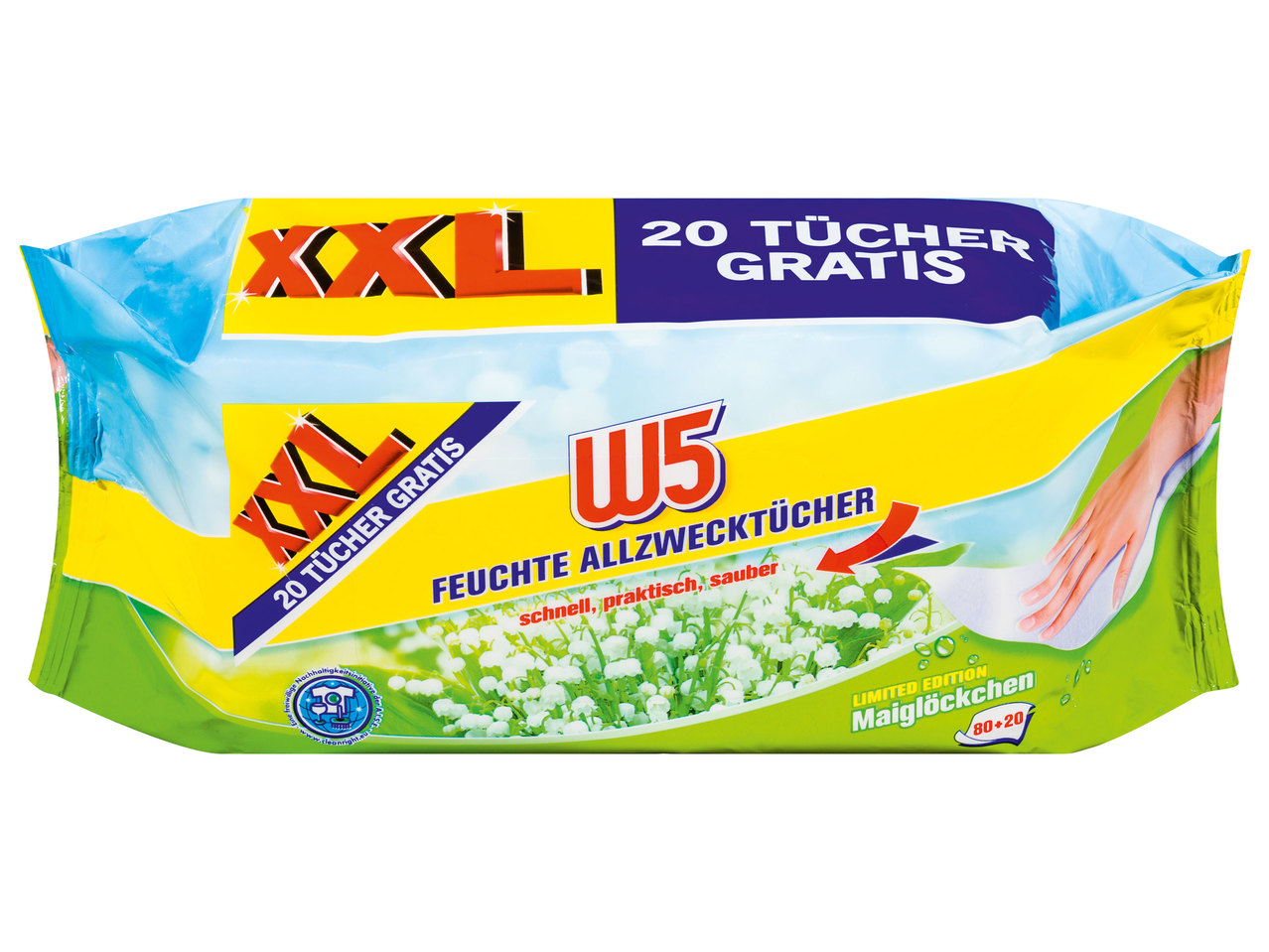Feuchte Allzwecktücher 80 Stk. + 20 Stk. gratis