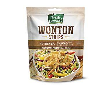 Fresh Gourmet Wonton Strips Authentic or Garlic Ginger