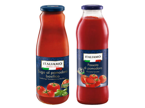 Passierte Tomaten oder Sugo al pomodoro basilico