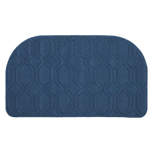20" x 34" Slice Shaped Kitchen Accent Rug - Blue Polygon