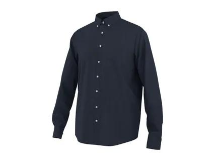 ESMARA MEN Men's Navy Linen Shirt