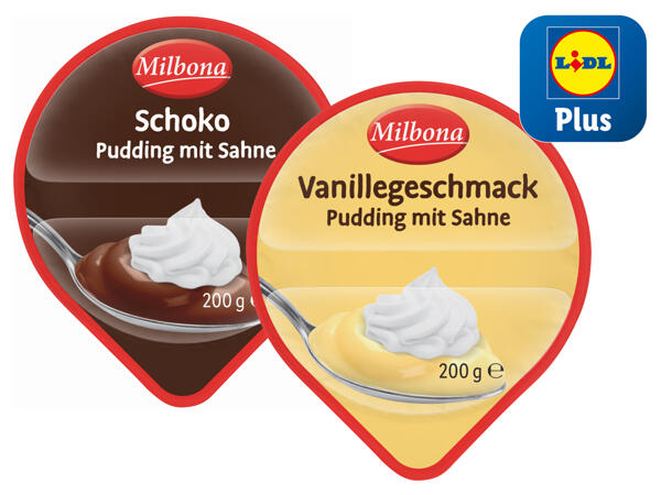 Pudding mit Sahne