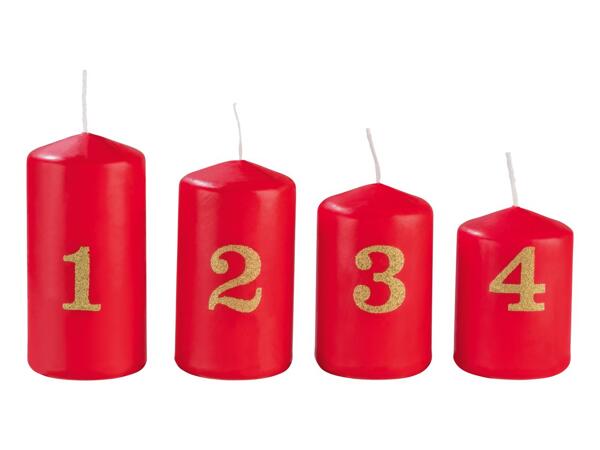 Christmas candles, 4 pieces