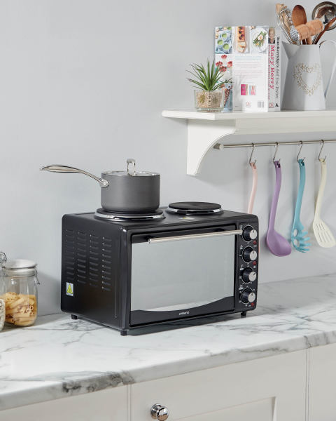 Black Mini Oven with Hob