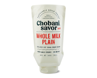 Chobani Savor Squeezable Whole Milk Plain Greek Yogurt