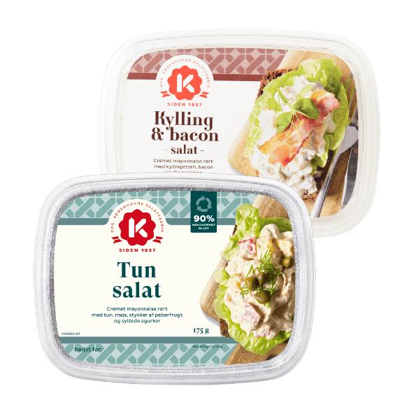 Tunsalat eller kylling- & baconsalat