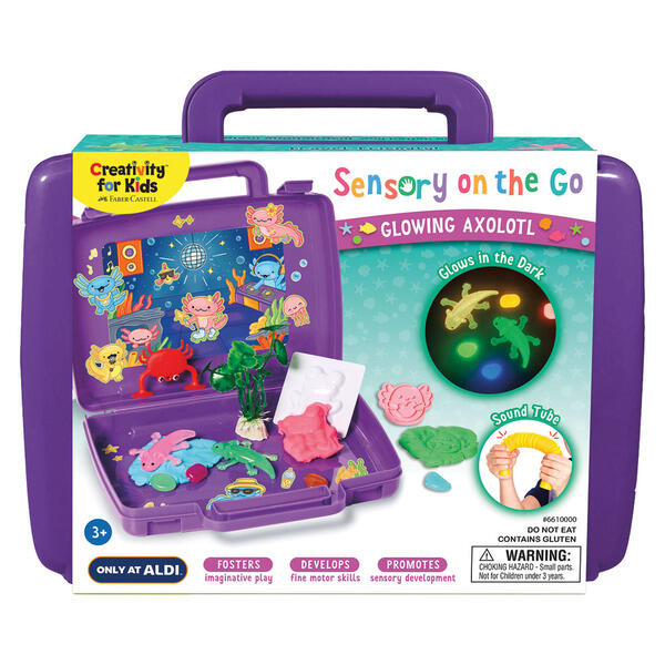 Creativity for Kids Glow Axolotl Travel Sensory Bin