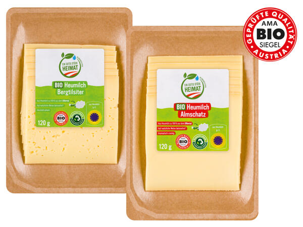 Bio Heumilch Käse in Scheiben