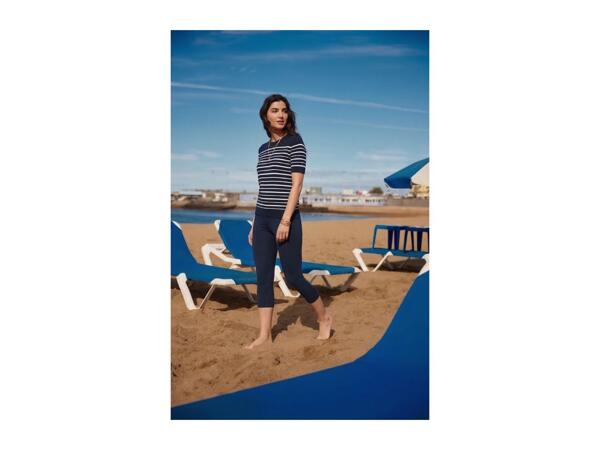 Ladies' Blue Cropped Leggings