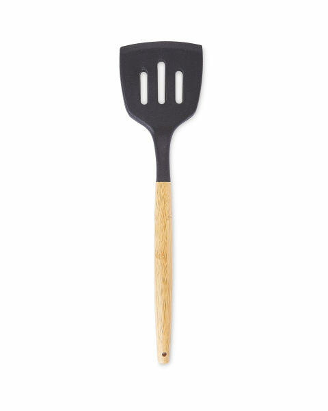 Black Wooden Slotted Turner