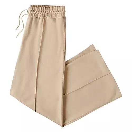Ladies Wide Leg Ponte Pant - Tan, XL